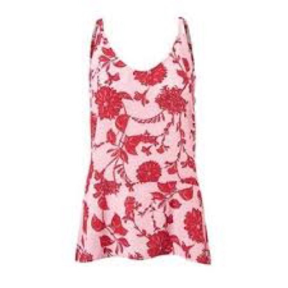 Floral Pink and Red Women's Top